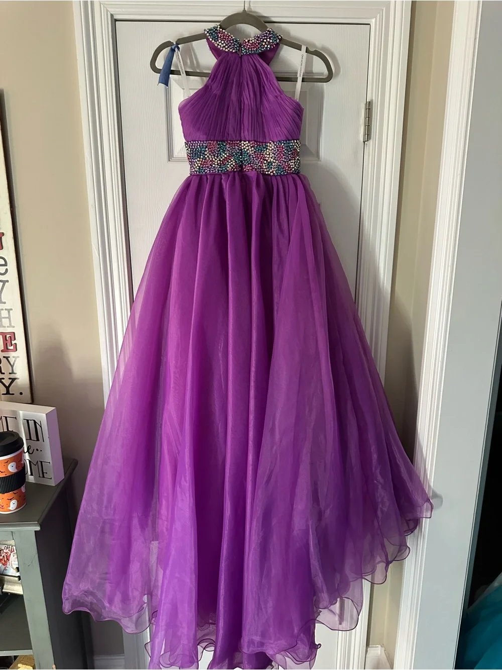 Girls' Purple One More Couture pageant gown